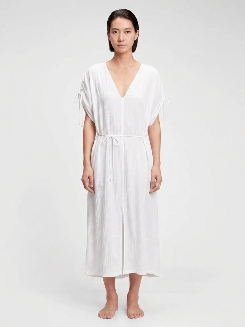 GAP Crinkle Cotton Modal Linen Maxi Cover-Up M/L